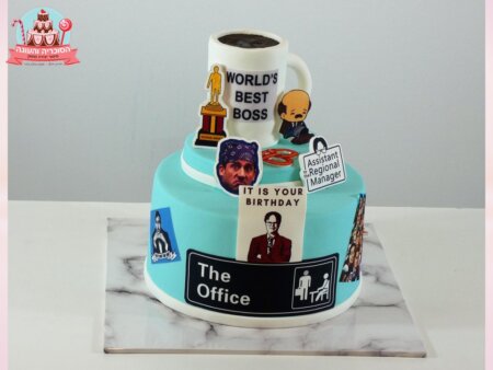 עוגת יום הולדת בעיצוב The office
