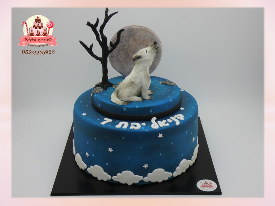 עוגה מעוצבת של זאב לאור ירח, יום הולדת בת 7 - הסוכריה והעוגה