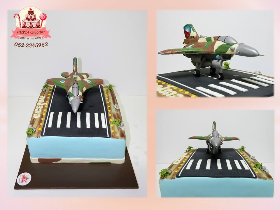 עוגת מטוס קרב F16, עוגות מעוצבות למבוגרים מבצק סוכר - דורית יחיאל